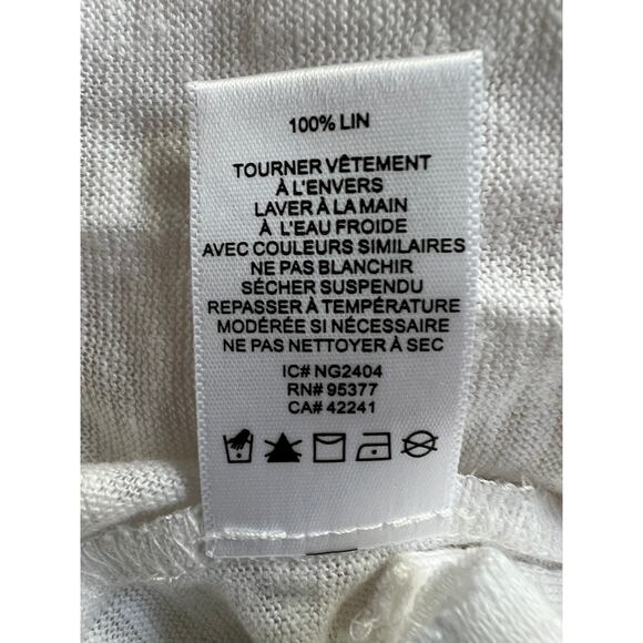 SANCTUARY TOP WOMENS SIZE LARGE 100% LINEN PERFECT TEE SHIRT WHITE NEW - Picture 10 of 12